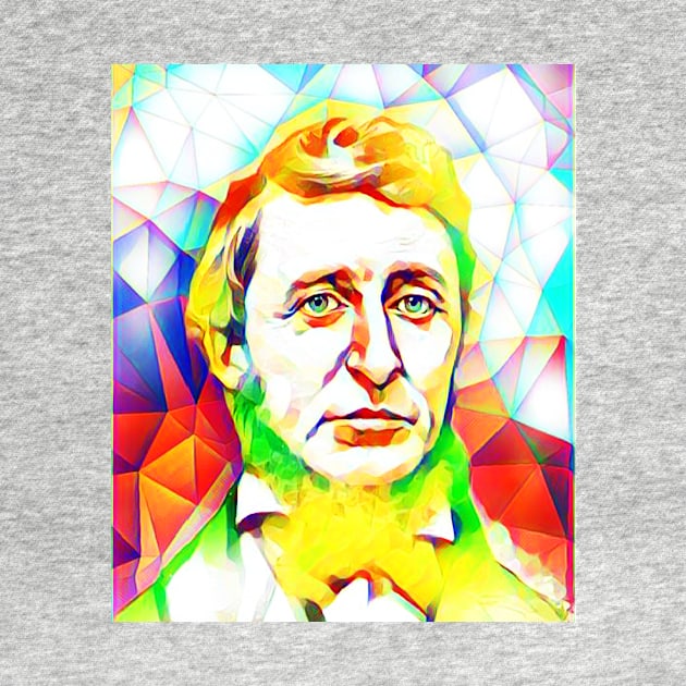 Henry David Thoreau Colourful Portrait | Henry David Thoreau Artwork 12 by JustLit